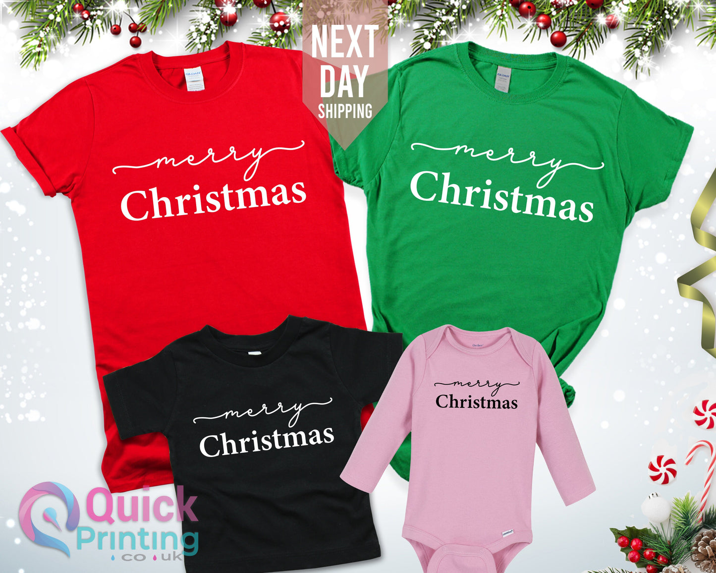 Merry Christmas Reindeer Family Matching Shirt