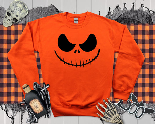 Halloween Face Sweatshirt: Spooky Unisex Jumper, Kids Costume