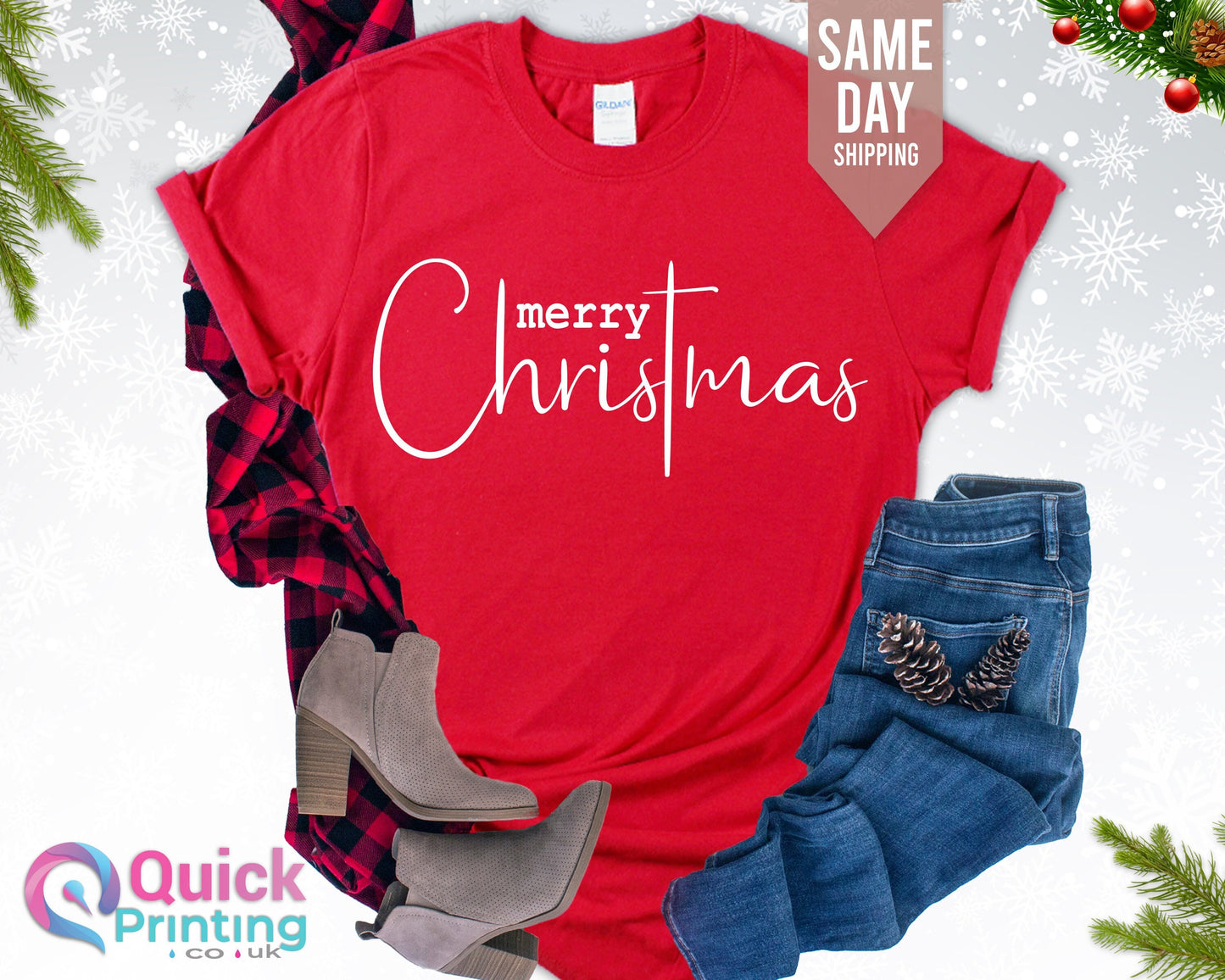 Merry Christmas Shirt: Soft Cotton Holiday Tee