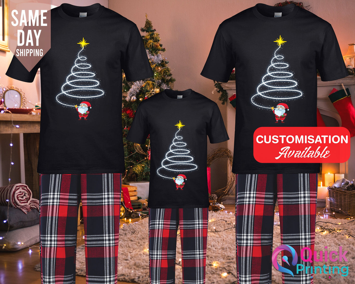 Christmas Family Pyjamas: Matching Cotton Flannel Pajama Set