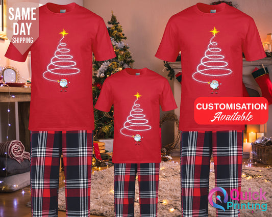 Christmas Family Pyjamas: Matching Cotton Flannel Pajama Set