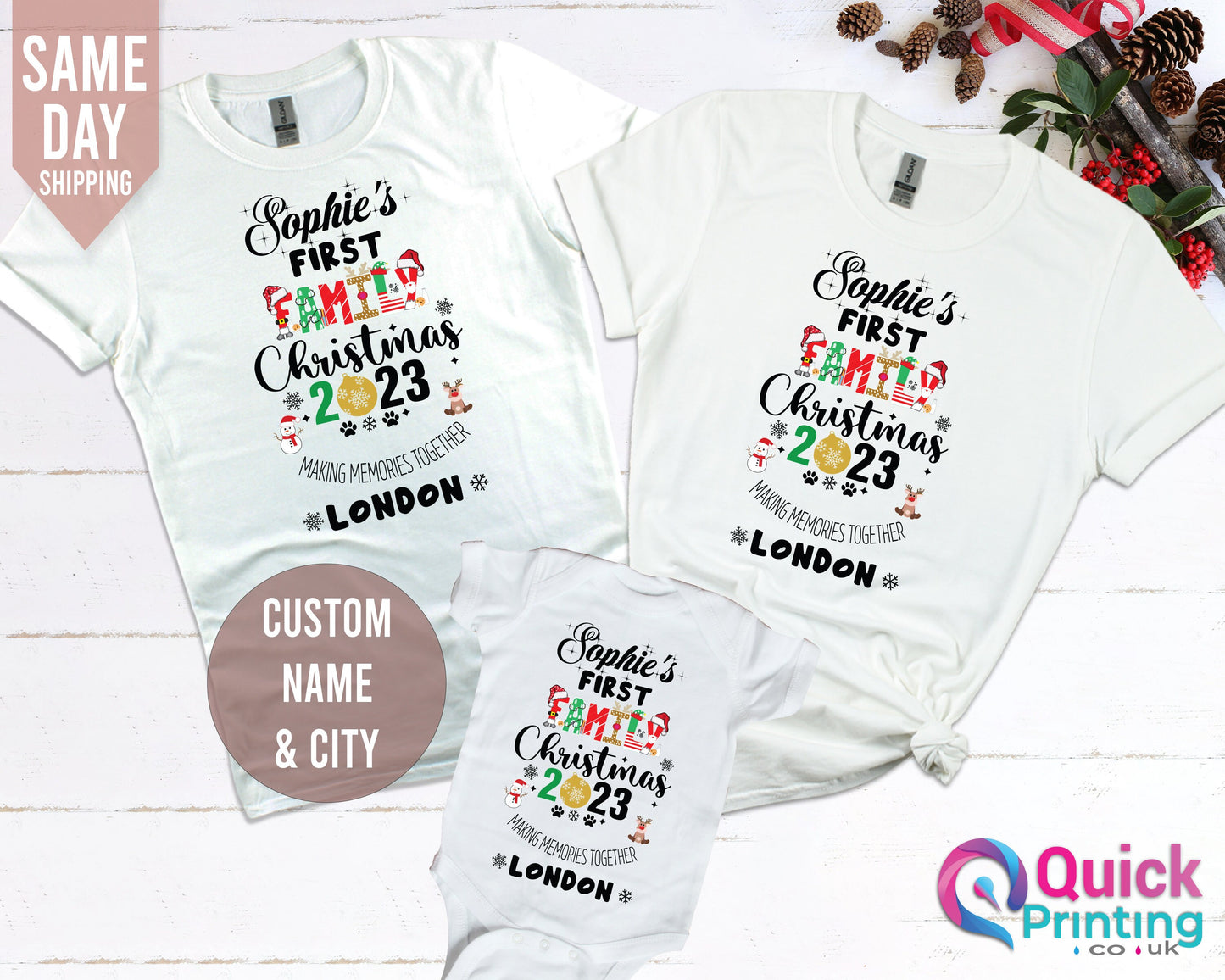Personalized Family Christmas T-Shirt: Matching Group Tee