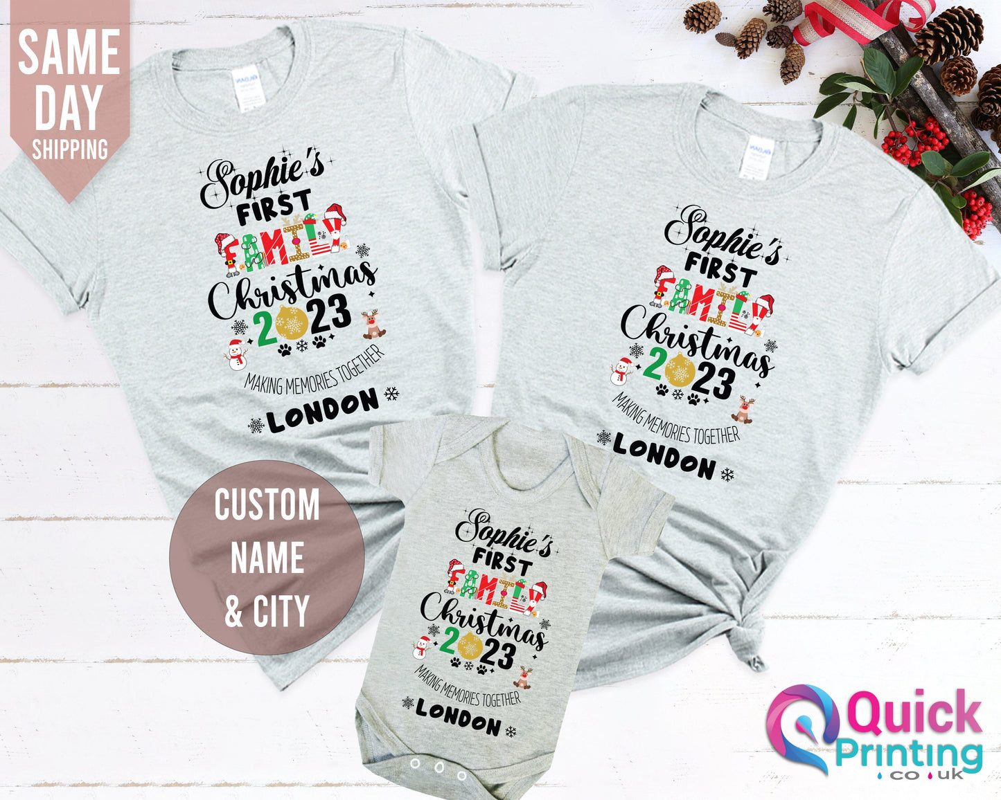 Personalized Family Christmas T-Shirt: Matching Group Tee