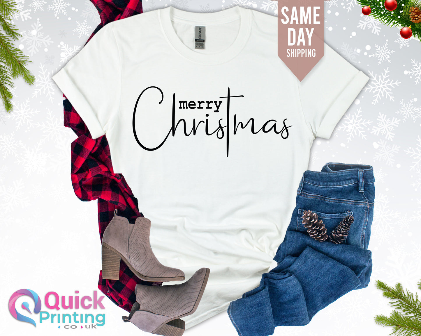Merry Christmas Shirt: Soft Cotton Holiday Tee