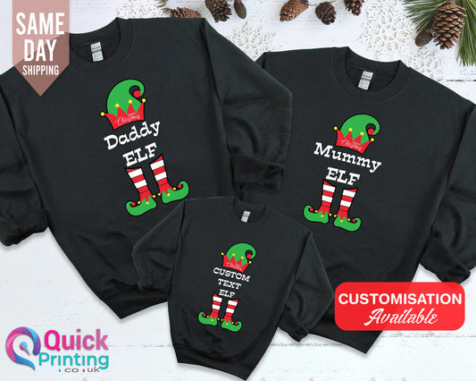 Personalised Elf Jumper Any Text Elf Sweater Elf Clothes Christmas Elf, Custom Christmas Elf Sweatshirt, Christmas Jumper 2023