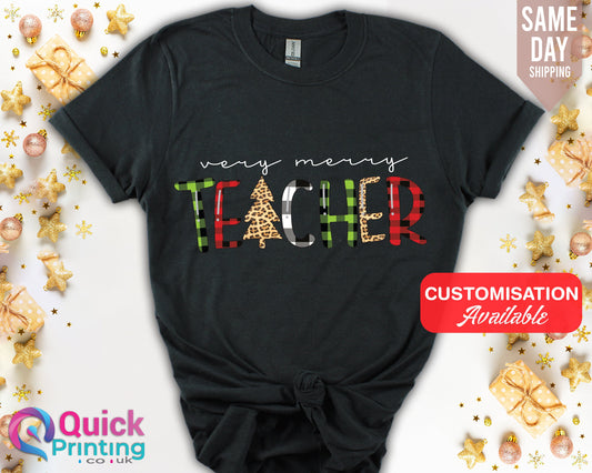 Very Merry Teacher Shirt: Christmas Teaching Tee