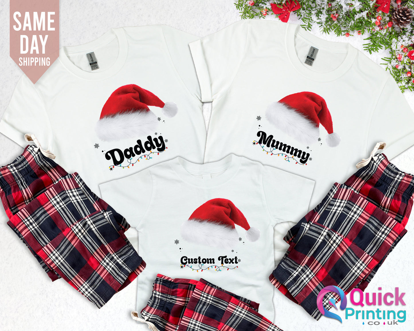 Personalized Family Christmas Pajamas: Matching Cotton Flannel PJs