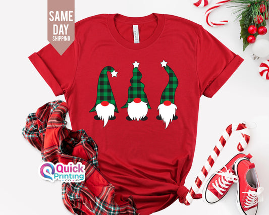 Vintage Santa Gnome Christmas T-Shirt: Xmas Family Tee
