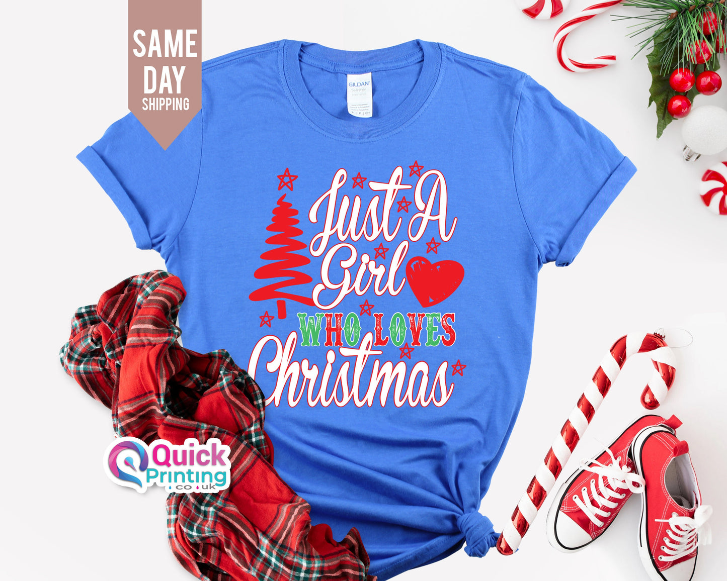 Christmas Lover Shirt: 'Just A Girl' Holiday Tee