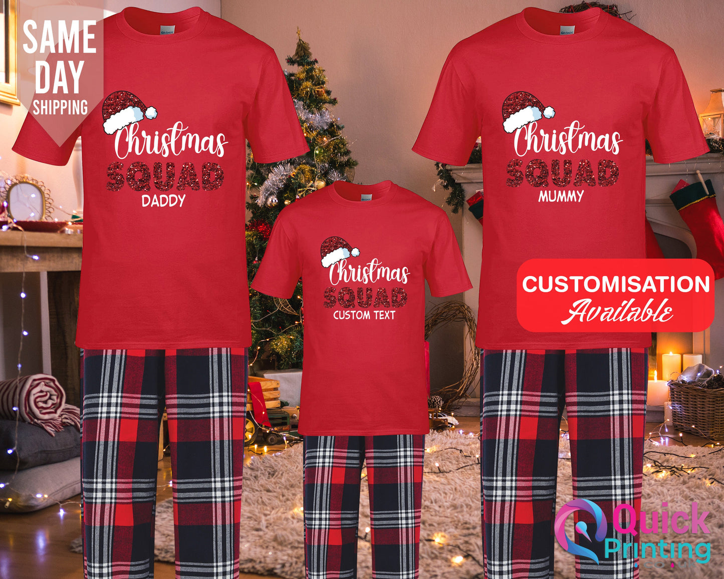 Personalized Christmas Squad Pajama Set: Matching Family PJs