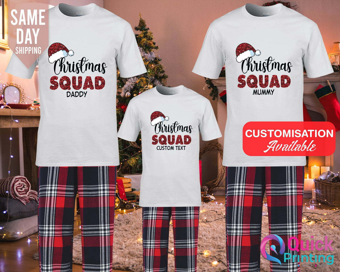 Personalized Christmas Squad Pajama Set: Matching Family PJs