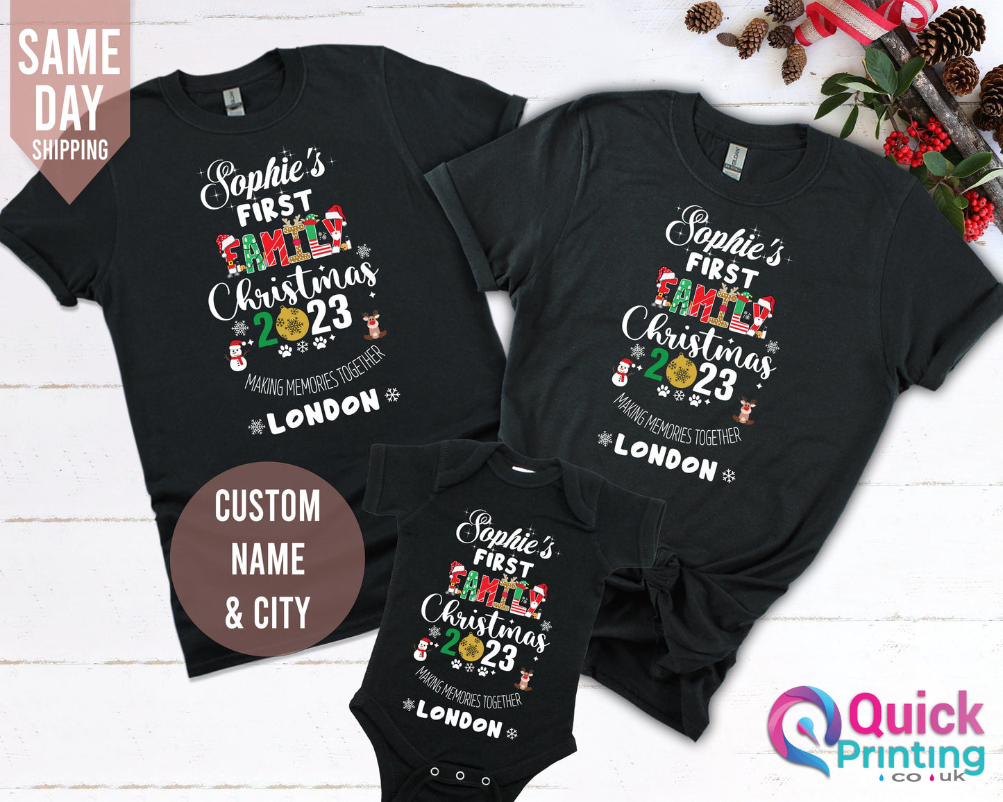 Personalized Family Christmas T-Shirt: Matching Group Tee