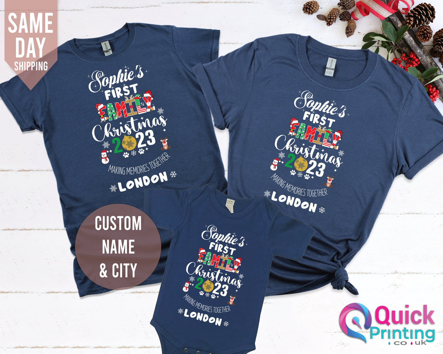 Personalized Family Christmas T-Shirt: Matching Group Tee