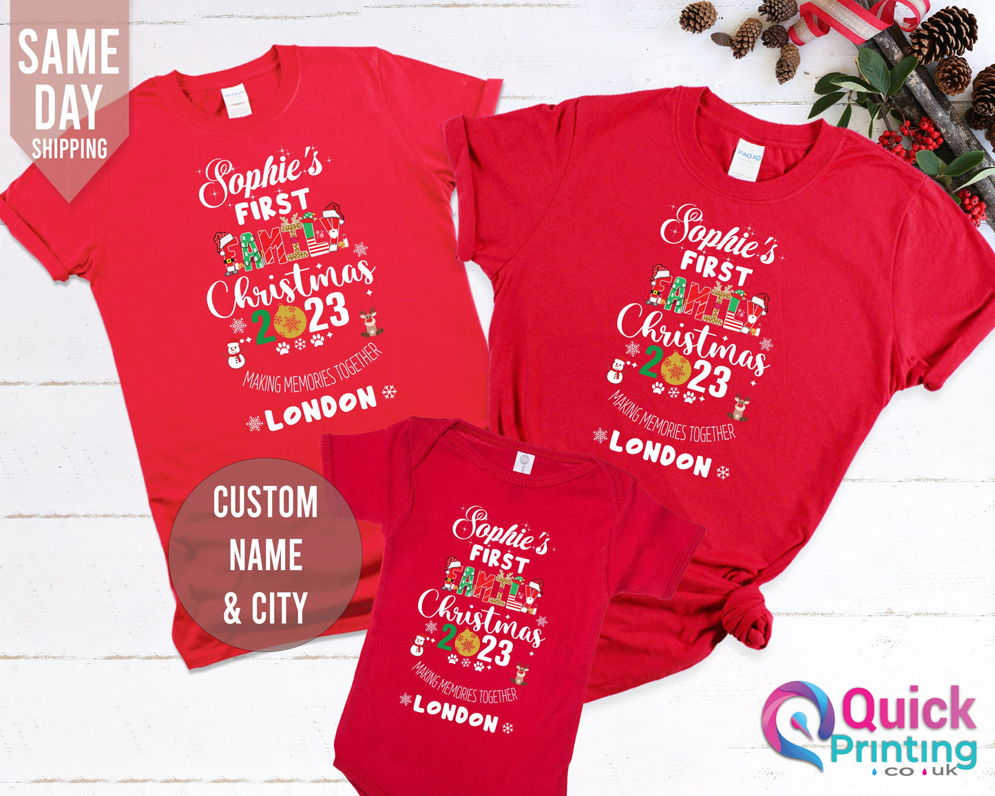 Personalized Family Christmas T-Shirt: Matching Group Tee