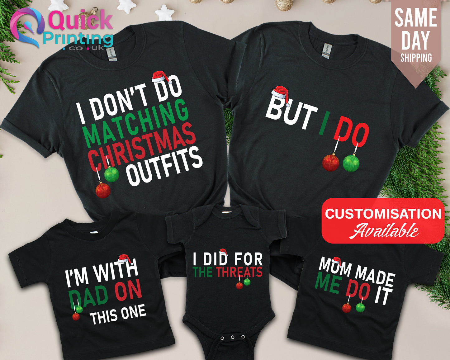 Funny Family Christmas T-Shirt: I Don't Do Matching Outfits