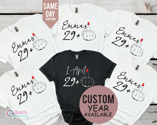 29+ Middle Finger Birthday Shirt: Custom 30th Birthday Tee