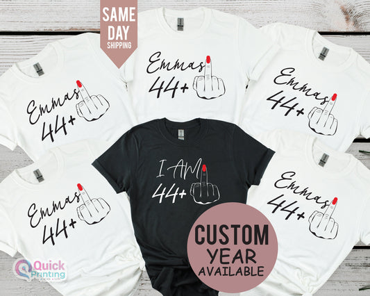 44th Birthday Middle Finger T-Shirt: Funny Party Tee