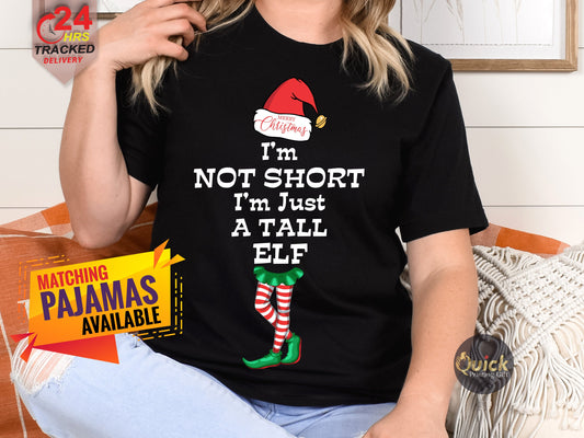 Tall Elf Christmas T-Shirt: Matching Holiday Costume Shirt