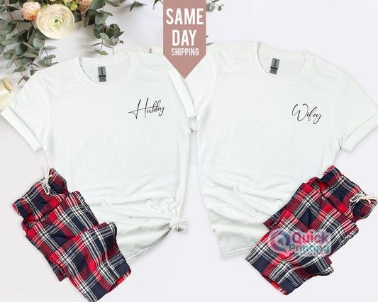 Honeymoon Shirts, Wedding Tshirt, Wifey Shirt, Matching Couples, Wifey Hubby Shirt, Couple T-shirt, Newlywed Shirts, Bride To Be Shirt