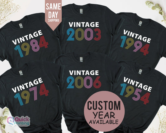 Vintage 70th 60th 50th 40th 30th 21st 18th Birthday Shirt, 50th Birthday Tshirt, Vintage 19754 Birthday Shirt, Birthday Gift for Mum Grandpa