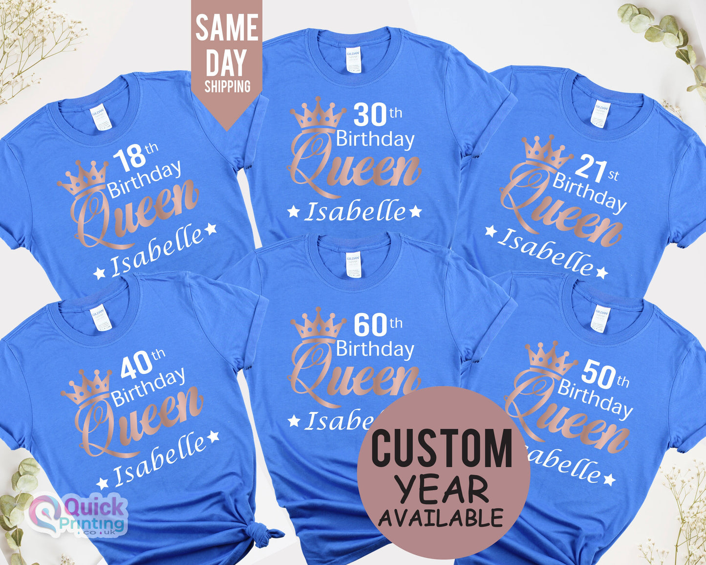 21st Birthday Queen Tshirt, Custom Birthday Tshirt, 2004 Birthday Party Shirt, 30th Birthday Gift for Friend, 40th Queen Tee