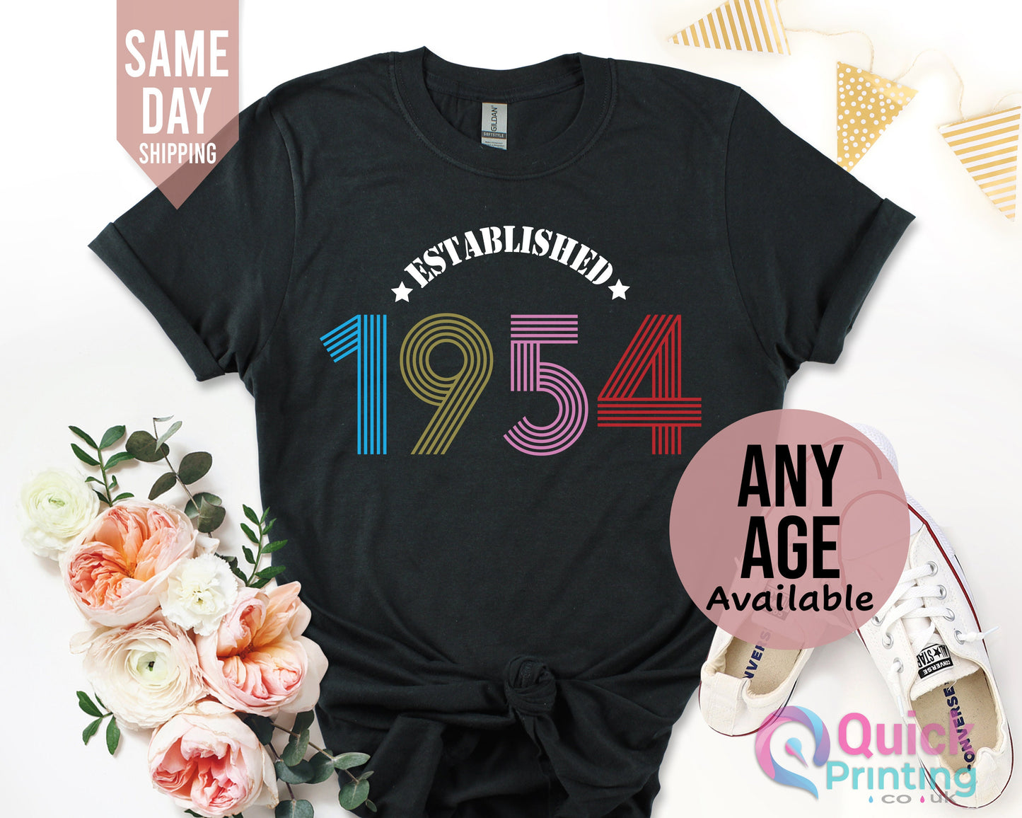 70th Birthday T-shirt: Vintage 1954 Ladies Tee