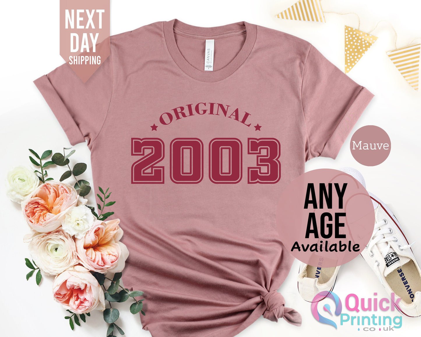 2003 Birthday TShirt UK, 21st Birthday Gifts for Women, 21st Birthday Party Tshirt, Birthday Gift for Friend, February Birthday Tshirt