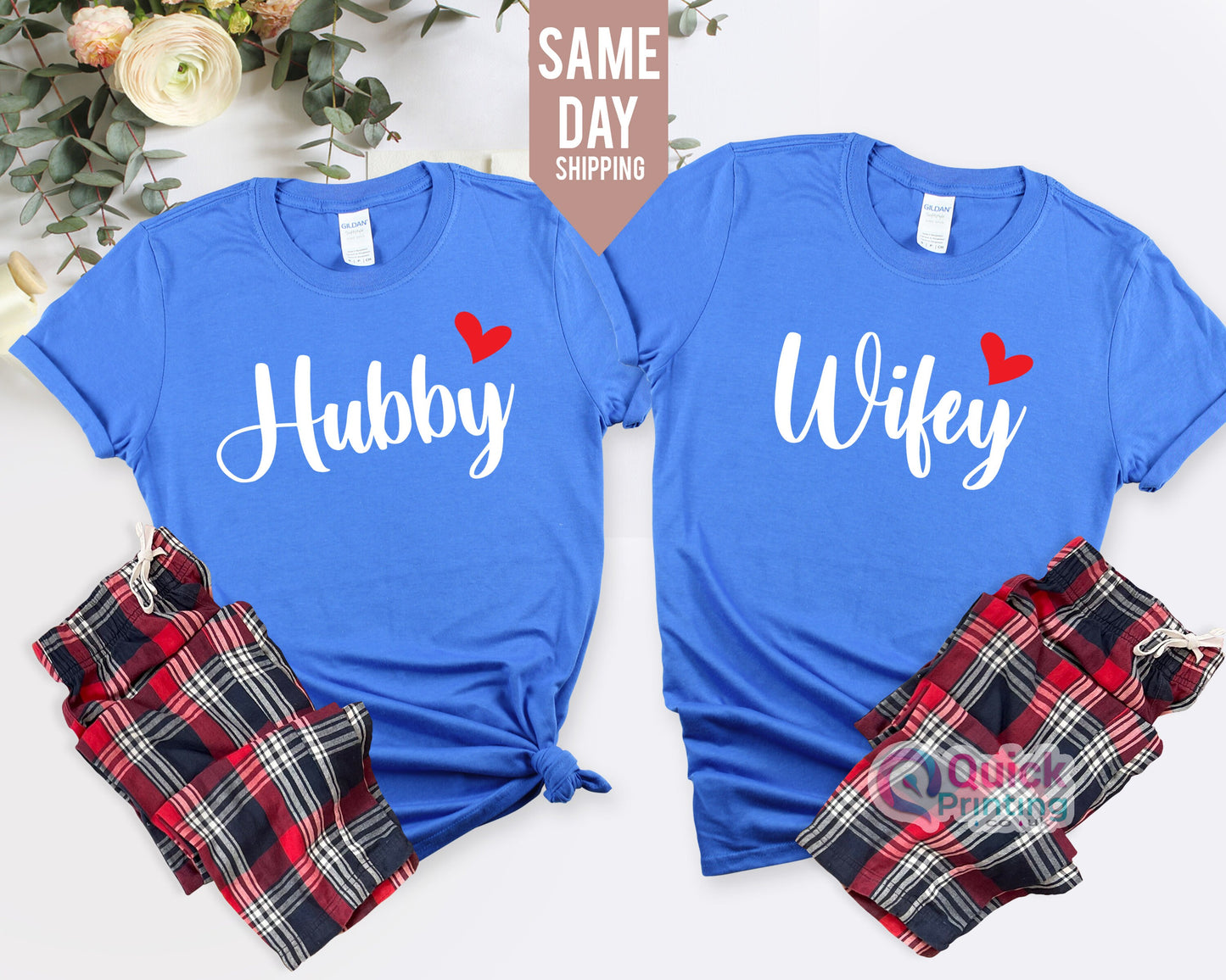 WIFEY Shirt, HUBBY T Shirt , Engagement Gift, Wedding Gift, Engagement Announcement, Wife Tee, Personalised wedding hen do gift 2024