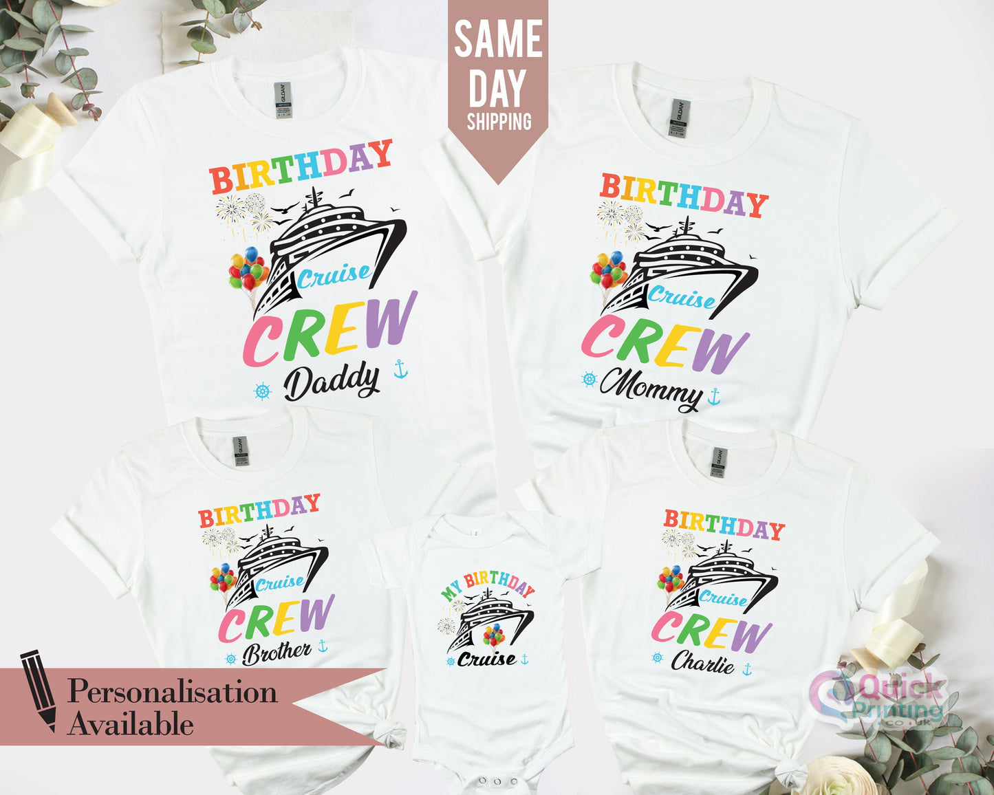 Personalized Birthday Cruise Crew Shirt: Family Vacation Matching Tee