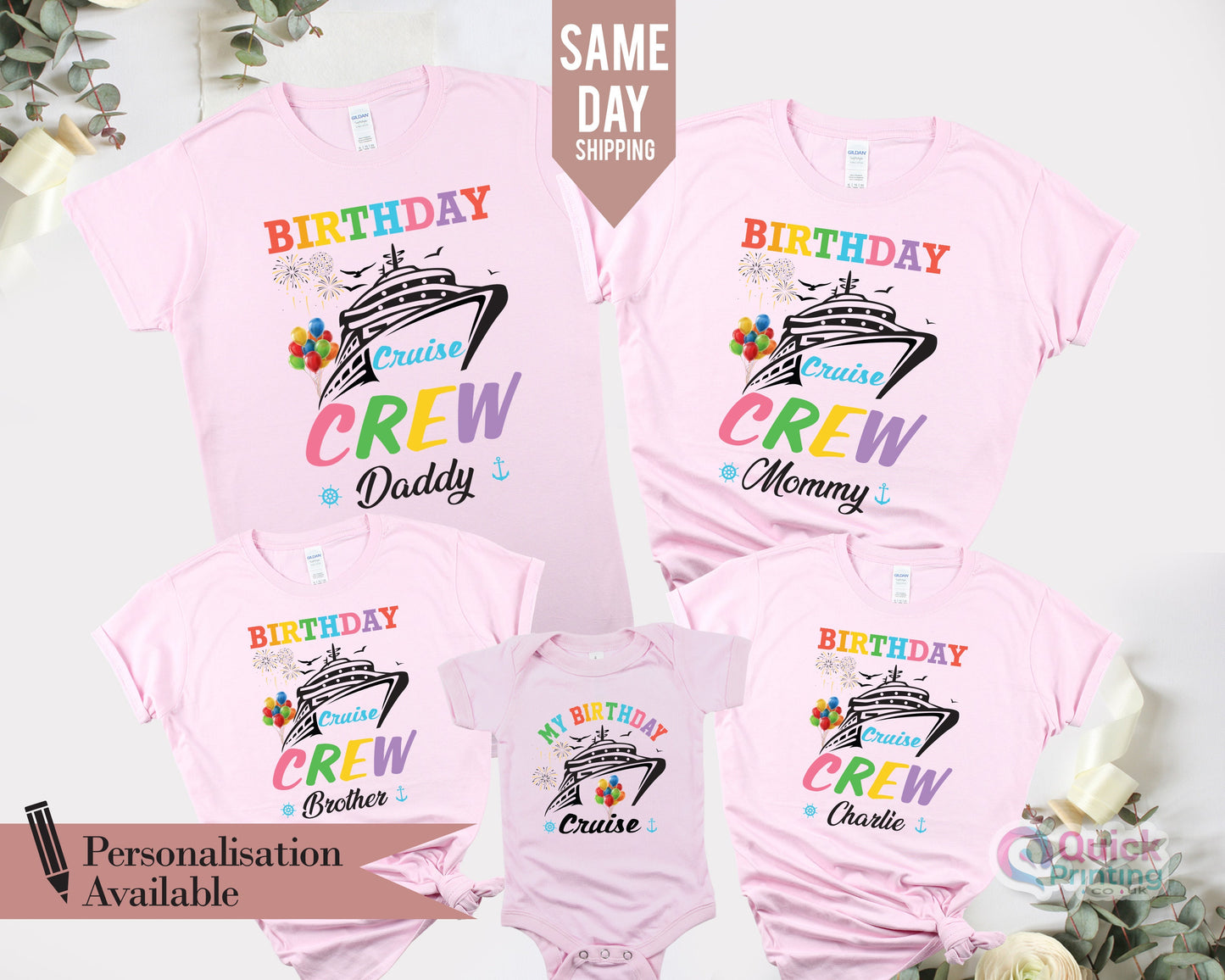Personalized Birthday Cruise Crew Shirt: Family Vacation Matching Tee