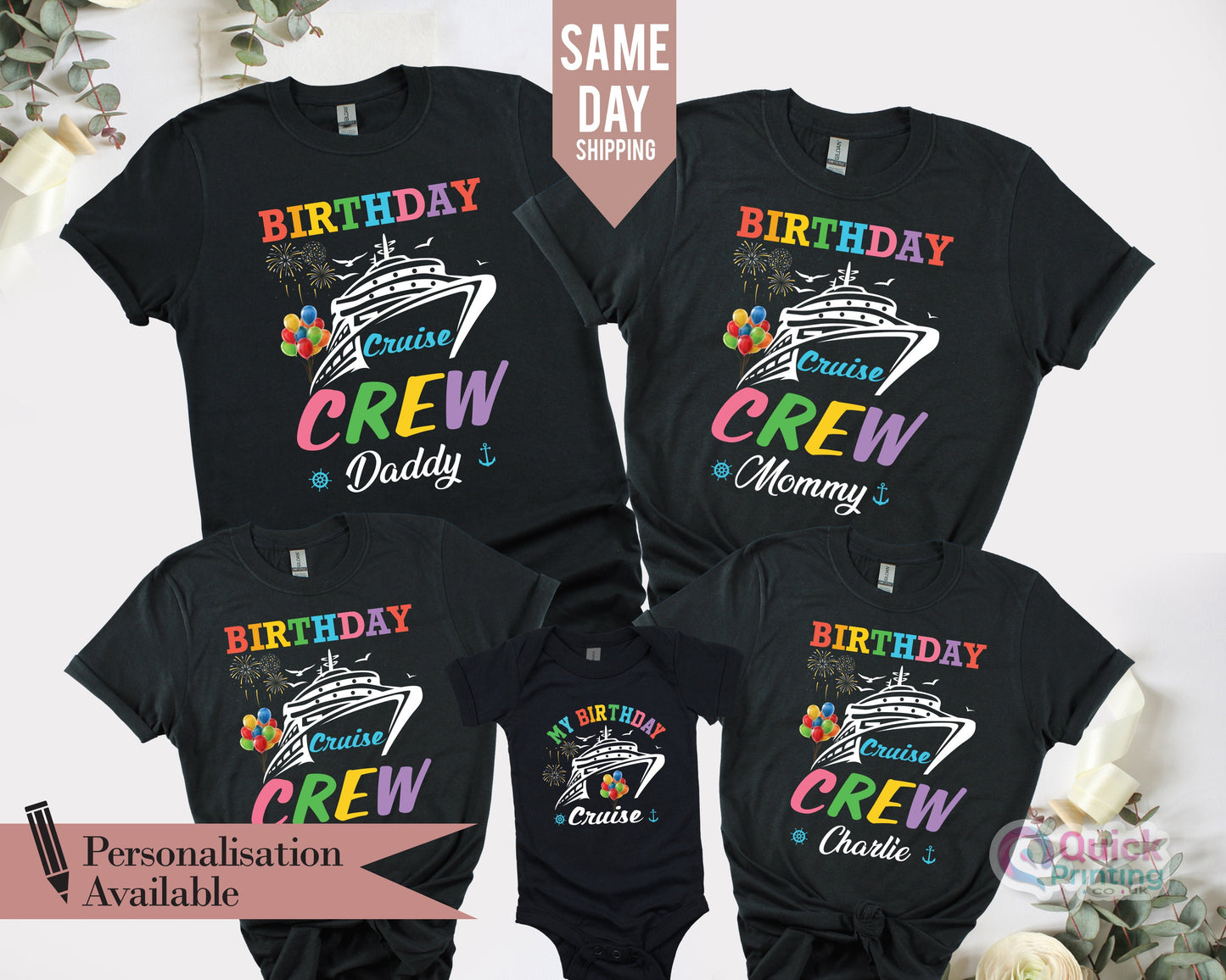 Personalized Birthday Cruise Crew Shirt: Family Vacation Matching Tee