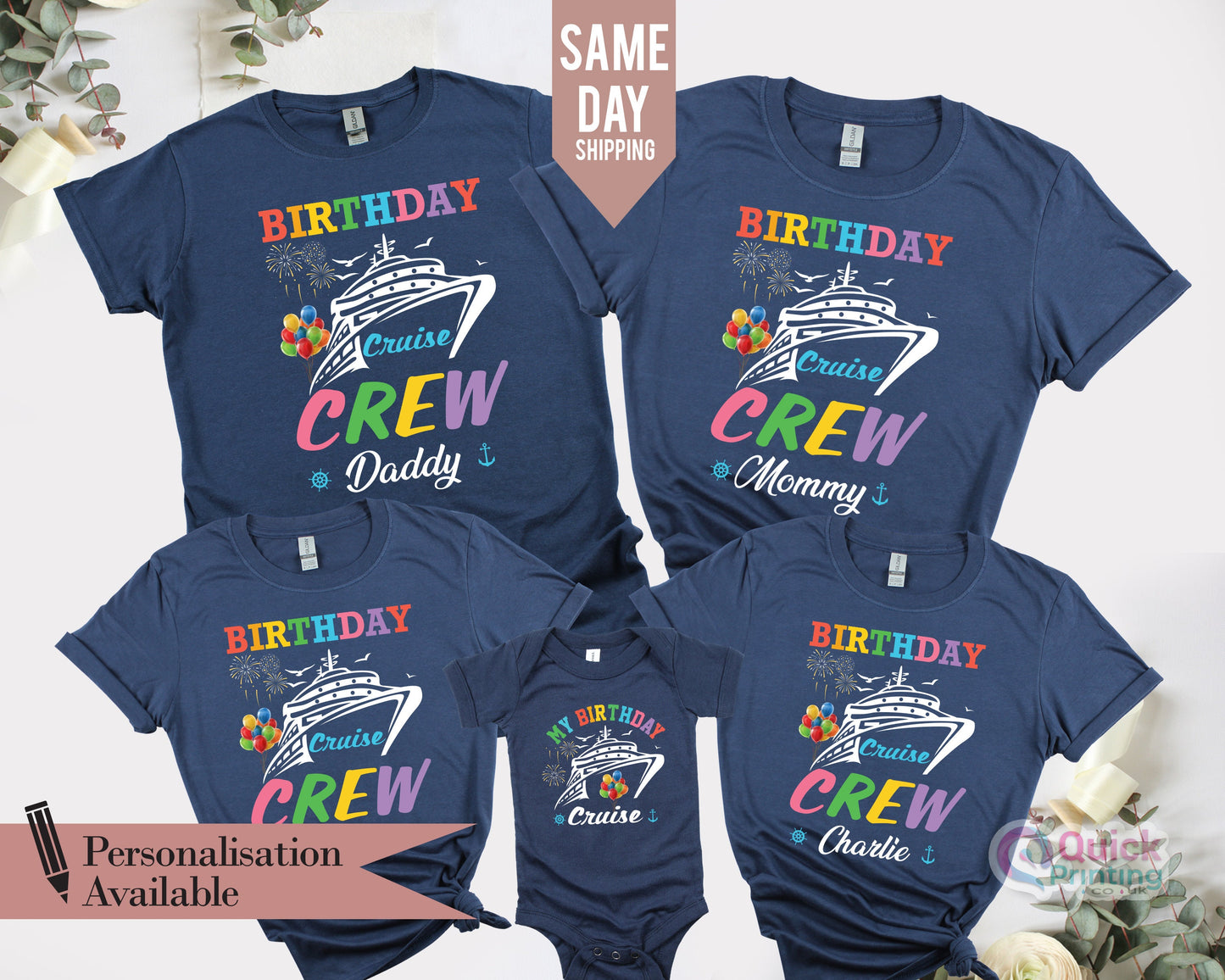 Personalized Birthday Cruise Crew Shirt: Family Vacation Matching Tee
