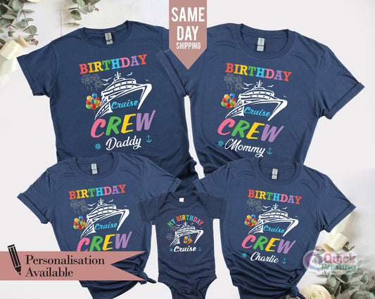 Personalized Birthday Cruise Crew Shirt: Family Vacation Matching Tee