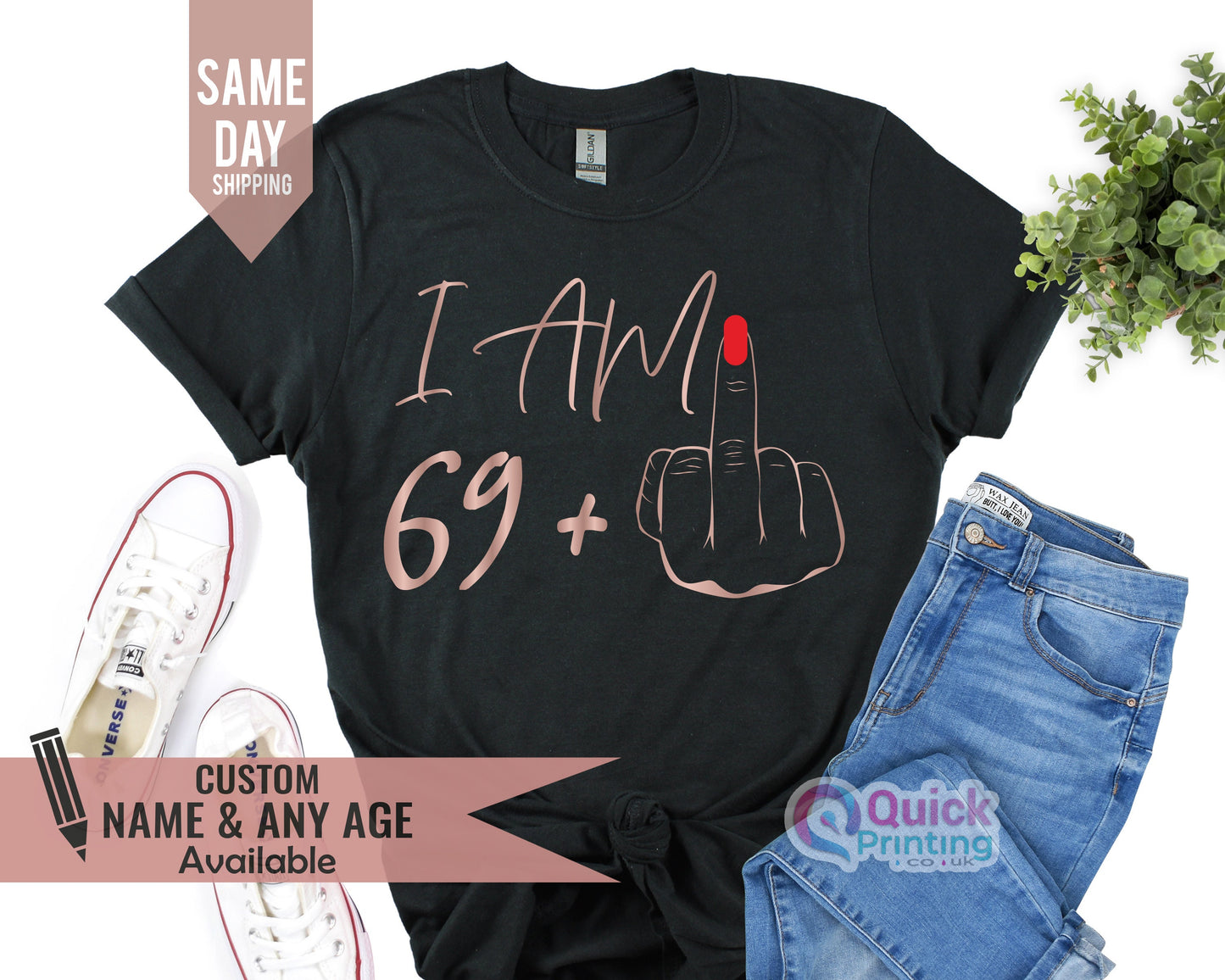 69+ Middle Finger Birthday T-shirt: Funny 70th Birthday Gift