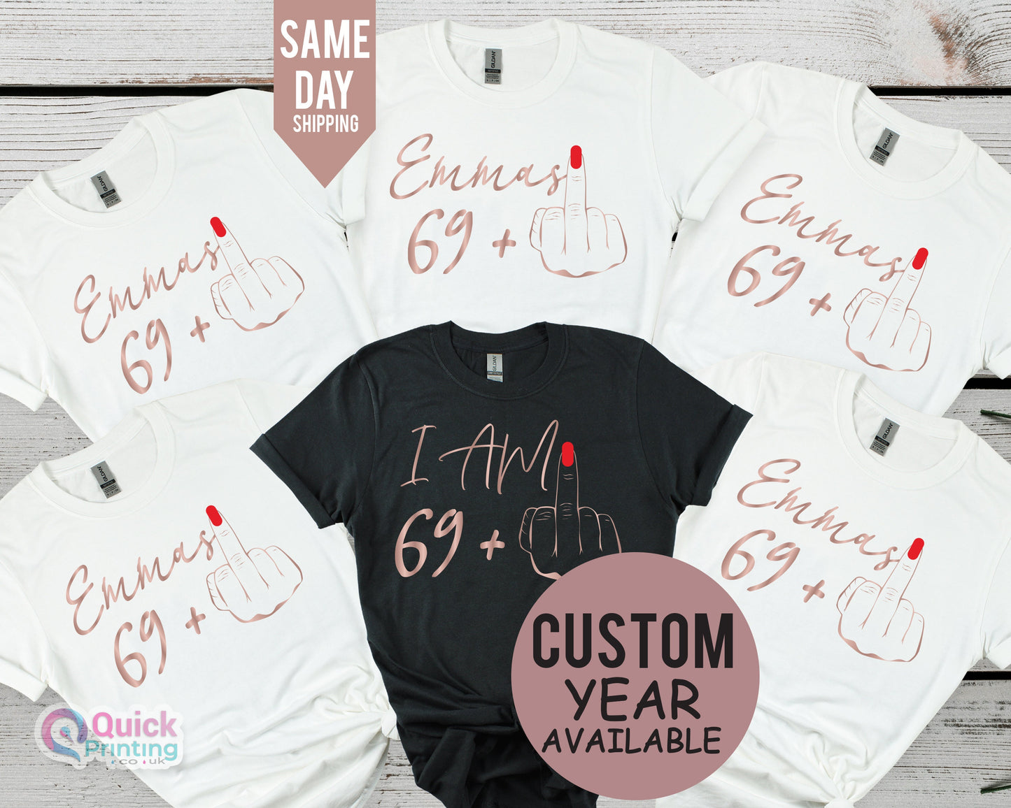 69+ Middle Finger Birthday T-shirt: Funny 70th Birthday Tee