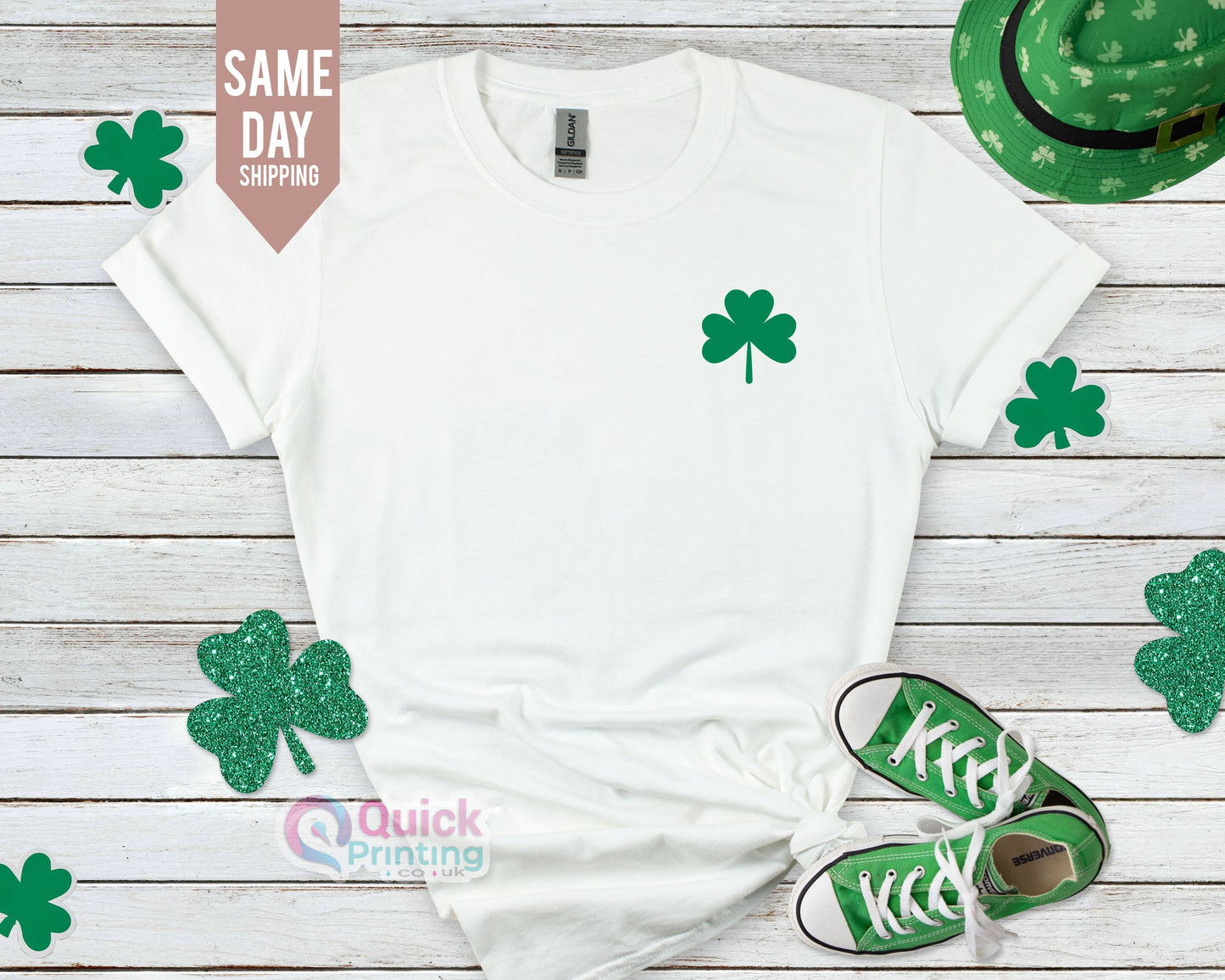 Lucky Shamrock St Patricks Day Tee: Irish Watercolor Shirt