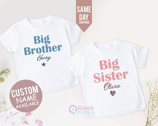 Custom 'Big Brother/Sister' T-Shirt: Personalized Sibling Tee