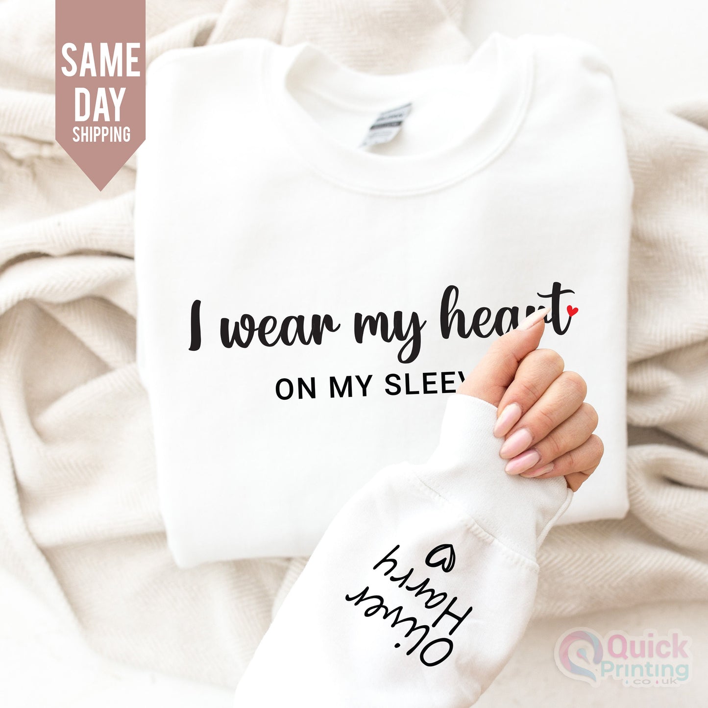 Personalized Mama Sweatshirt: 'Heart on Sleeve' Custom Name Gift