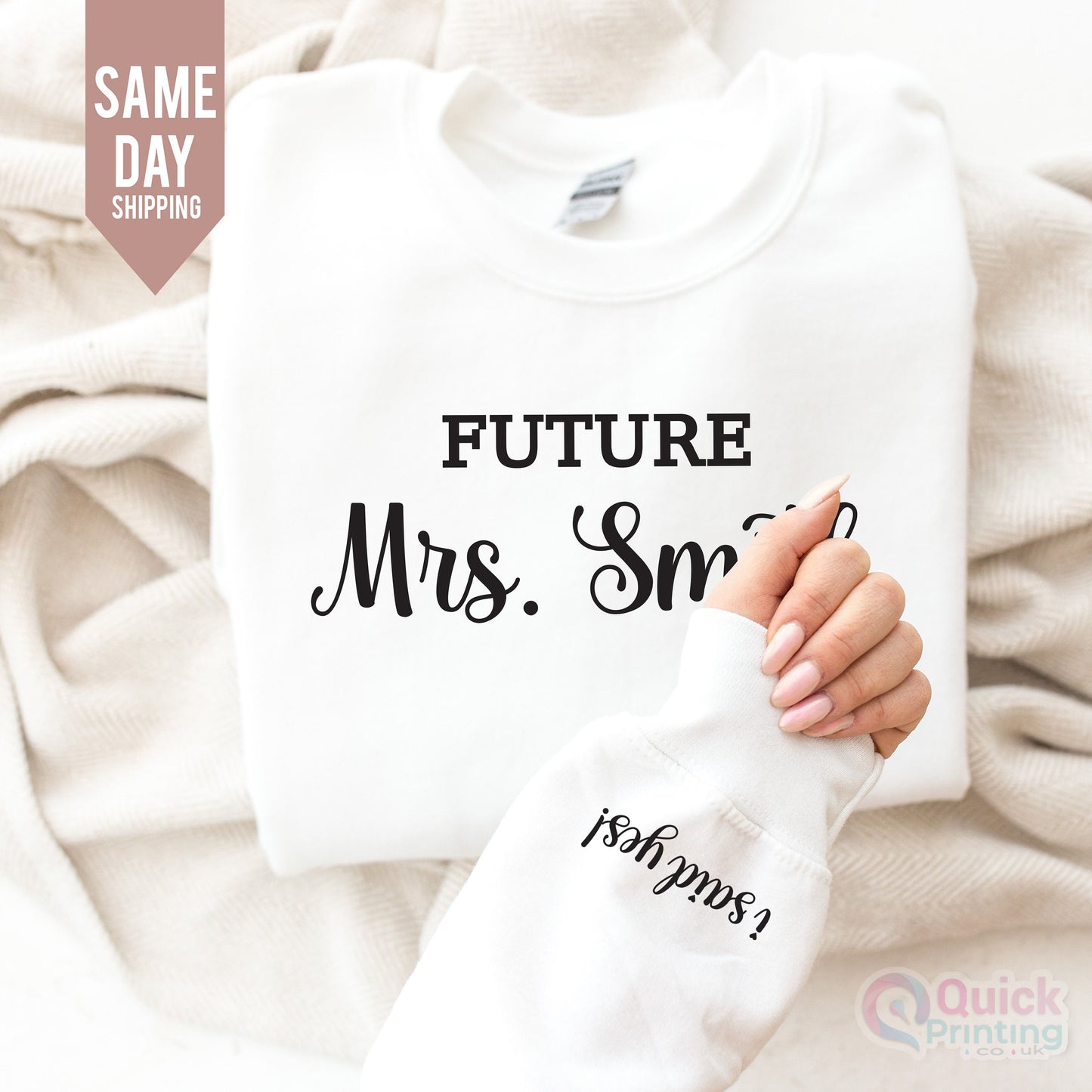 Personalized Future Mrs. Sweatshirt: Bride To Be Gift