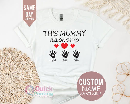 Personalized Mummy T-Shirt: 'This Mummy Belongs To' Tee