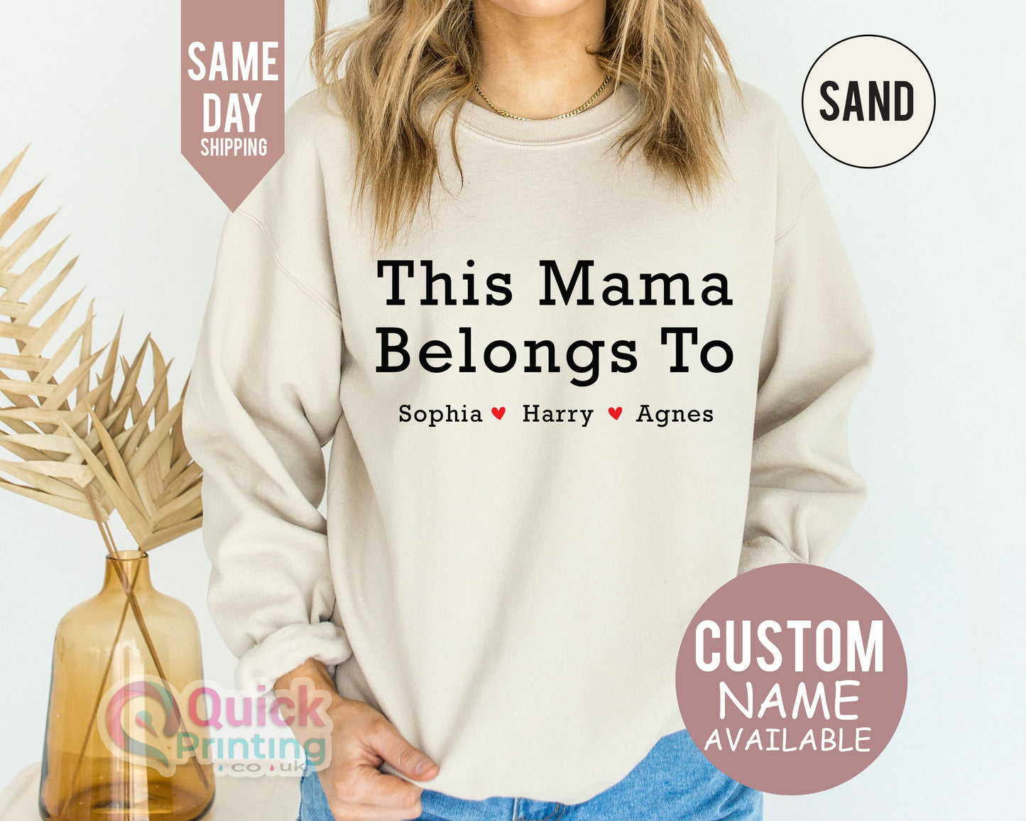 Personalized Mama Hoodie: Custom 'This Mama Belongs To' Sweatshirt