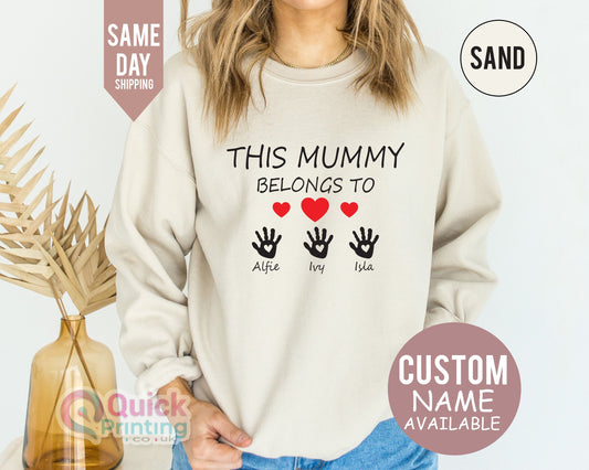 Personalized 'This Mummy Belongs To' Sweatshirt - Custom Mama Hoodie