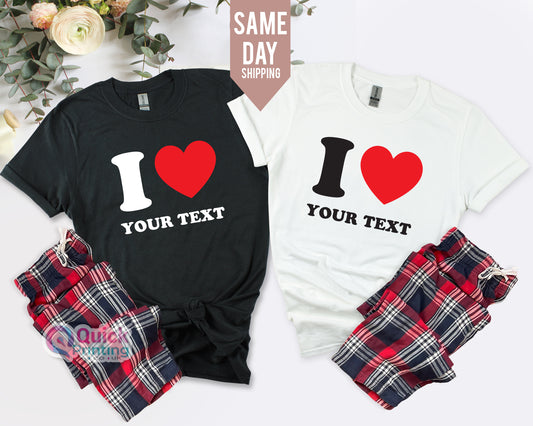 Personalized I Heart T-Shirt & Tartan Pajama Set