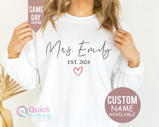 Future Mrs Personalized Sweatshirt: Bride to Be Gift