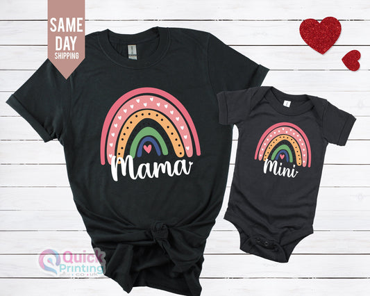 Rainbow Mama Mini Matching Shirt Set: Mother & Child Tees