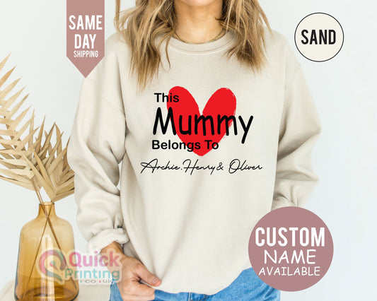 Mummy Sweatshirt, This Mummy Belongs to Sweatshirt, Custom Mama Hoodie, Personalised Mum, Mother's Day Gift, Mothers Day Hoodie 2026