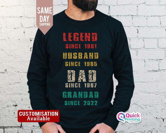Legend Husband Daddy Papa Custom Jumper, Personalized Legend Husband Dad Grandpa Sweatshirt, Jumper For Grandpa, Best Shirt For Papa 2024
