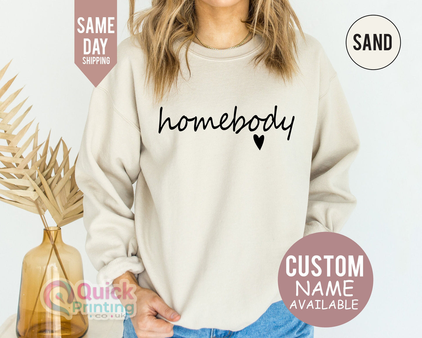 Homebody Sweatshirt: Custom Name, Soft Cotton-Blend Hoodie