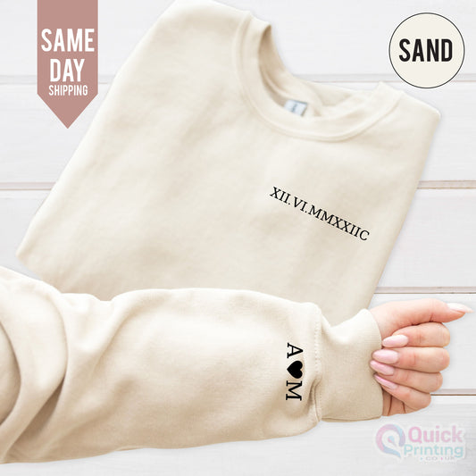 Roman Numeral Sweatshirt: Custom Anniversary Date Couple Hoodie