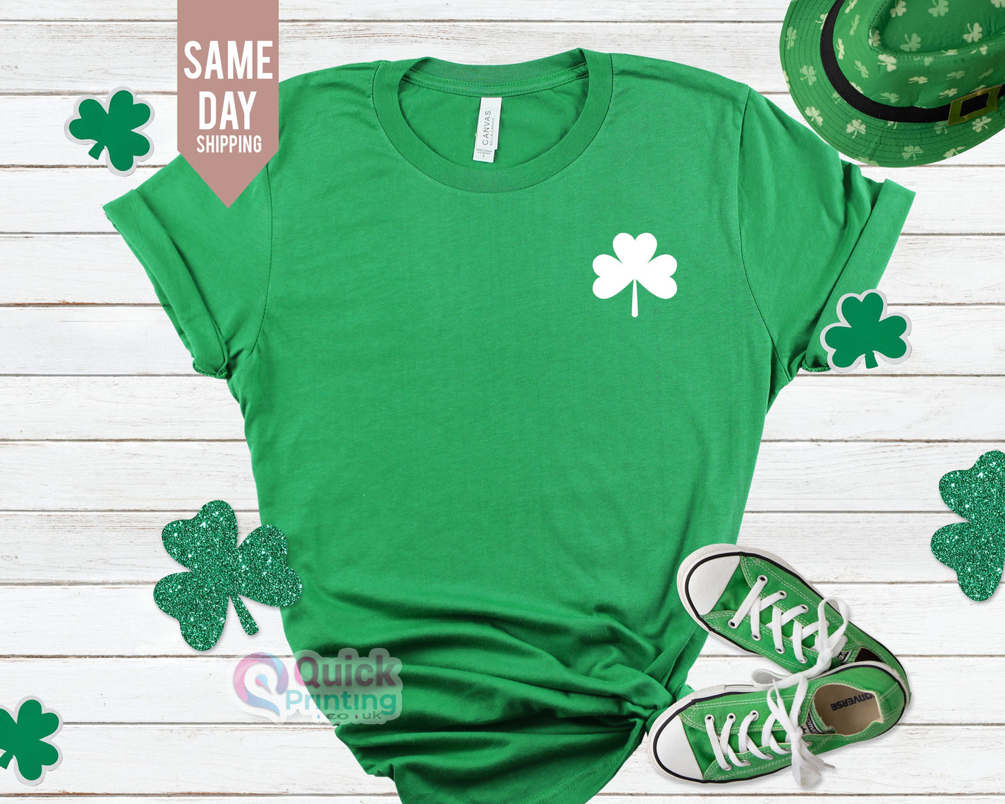Lucky Shamrock St Patricks Day Tee: Irish Watercolor Shirt